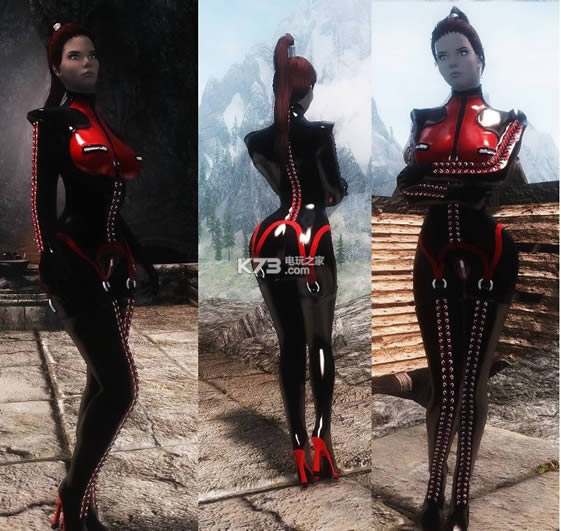 上古卷轴5红黑混合性感皮衣MOD免费下载-上古卷轴5性感皮衣mod