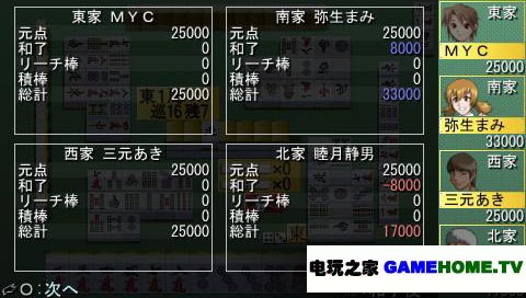 PSP《麻雀霸王 便携版2段级战特别版》日版游戏下载